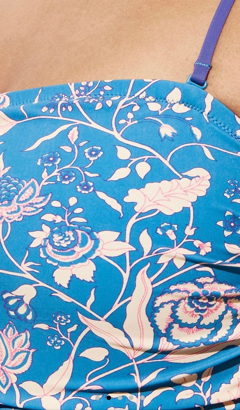 J. Crew Gemma ruched bandeau one-piece in floral print NWT size 8 - Picture 2 of 8